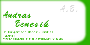 andras bencsik business card